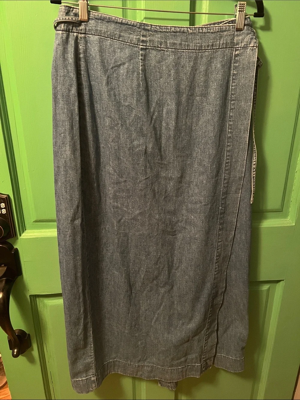 Banana Republic vintage Denim true wrap soft Jean Skirt Size 14 - Picture 2 of 7